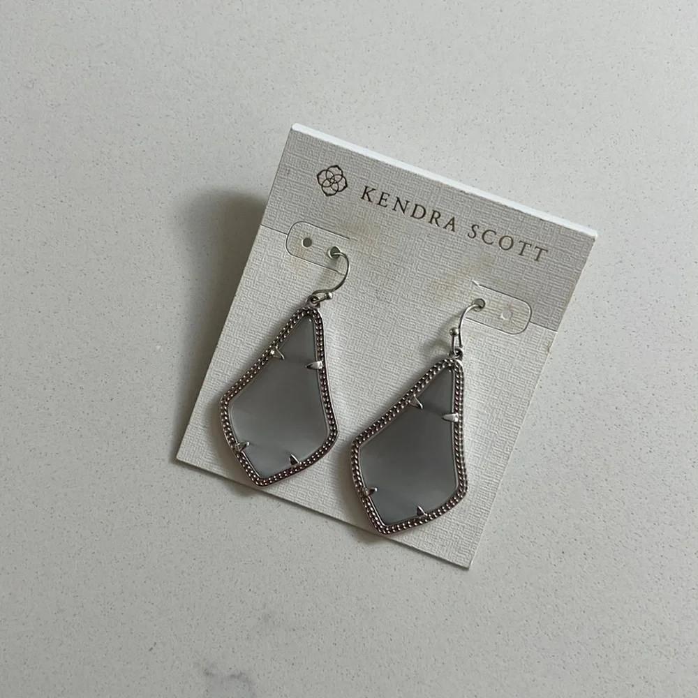 Kendra Scott Silver & Gray Alex Earrings